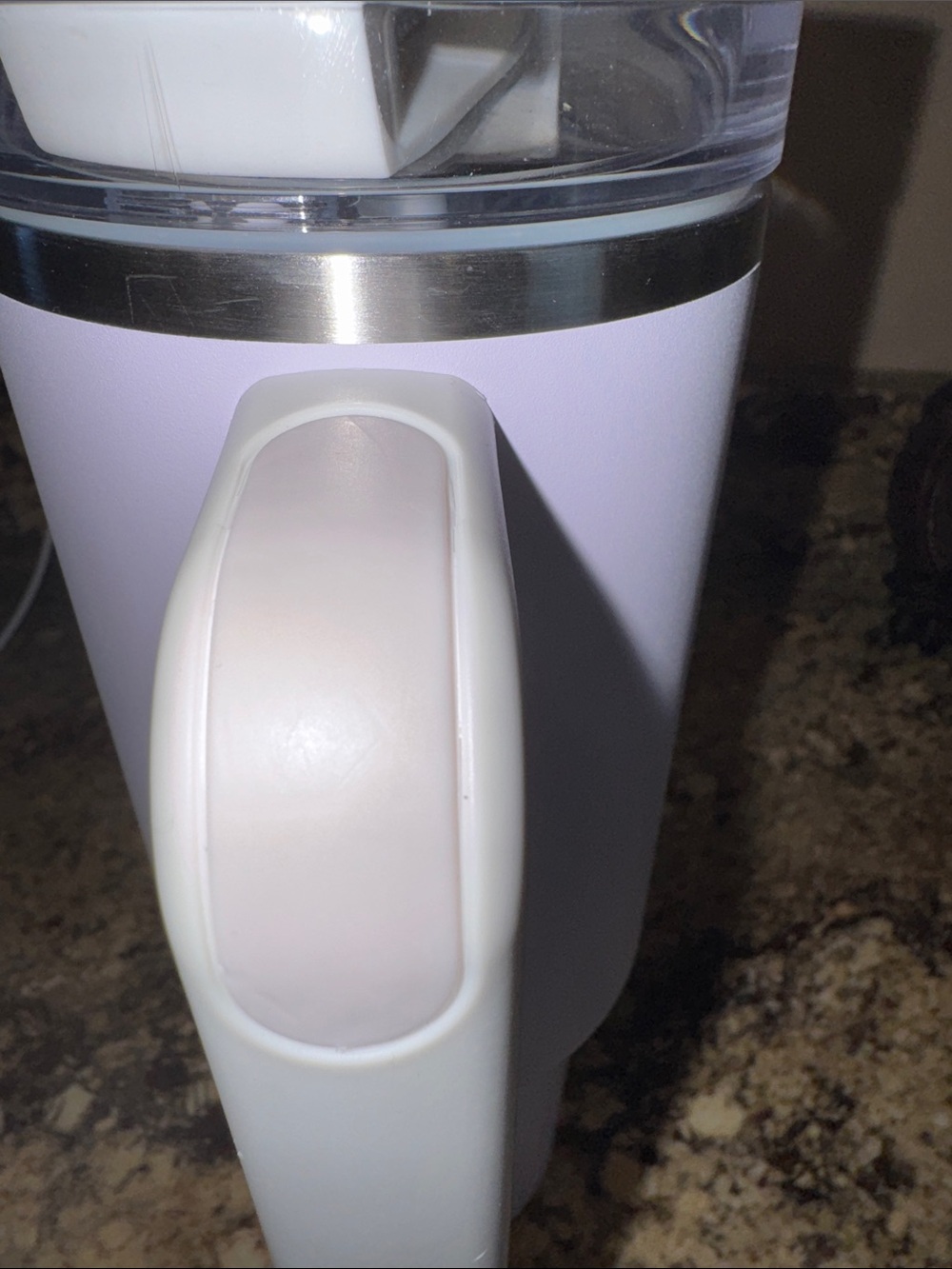 Stanley Lavender Travel Tumbler with White Handle - Picture 5 of 8